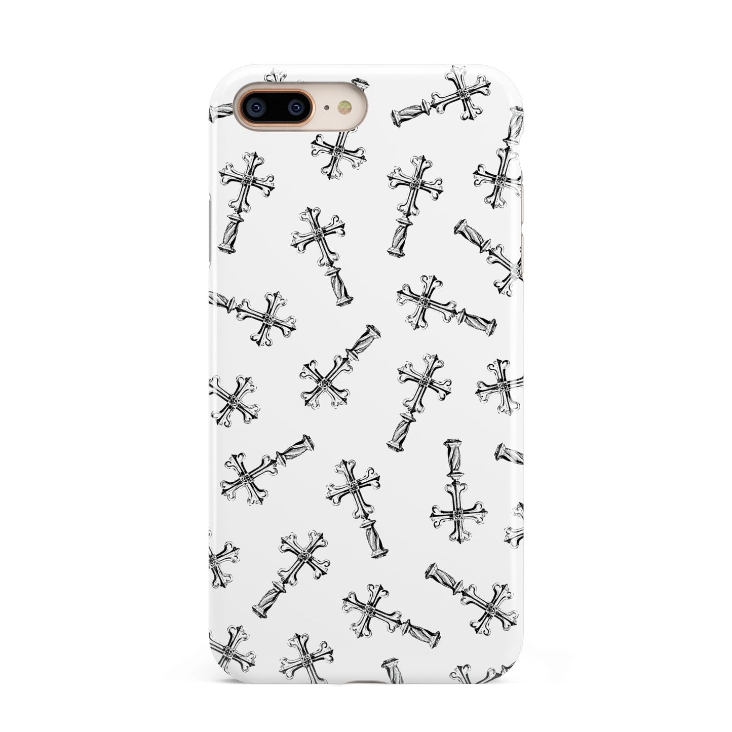 Monochrome Crosses Apple iPhone 7 8 Plus 3D Tough Case