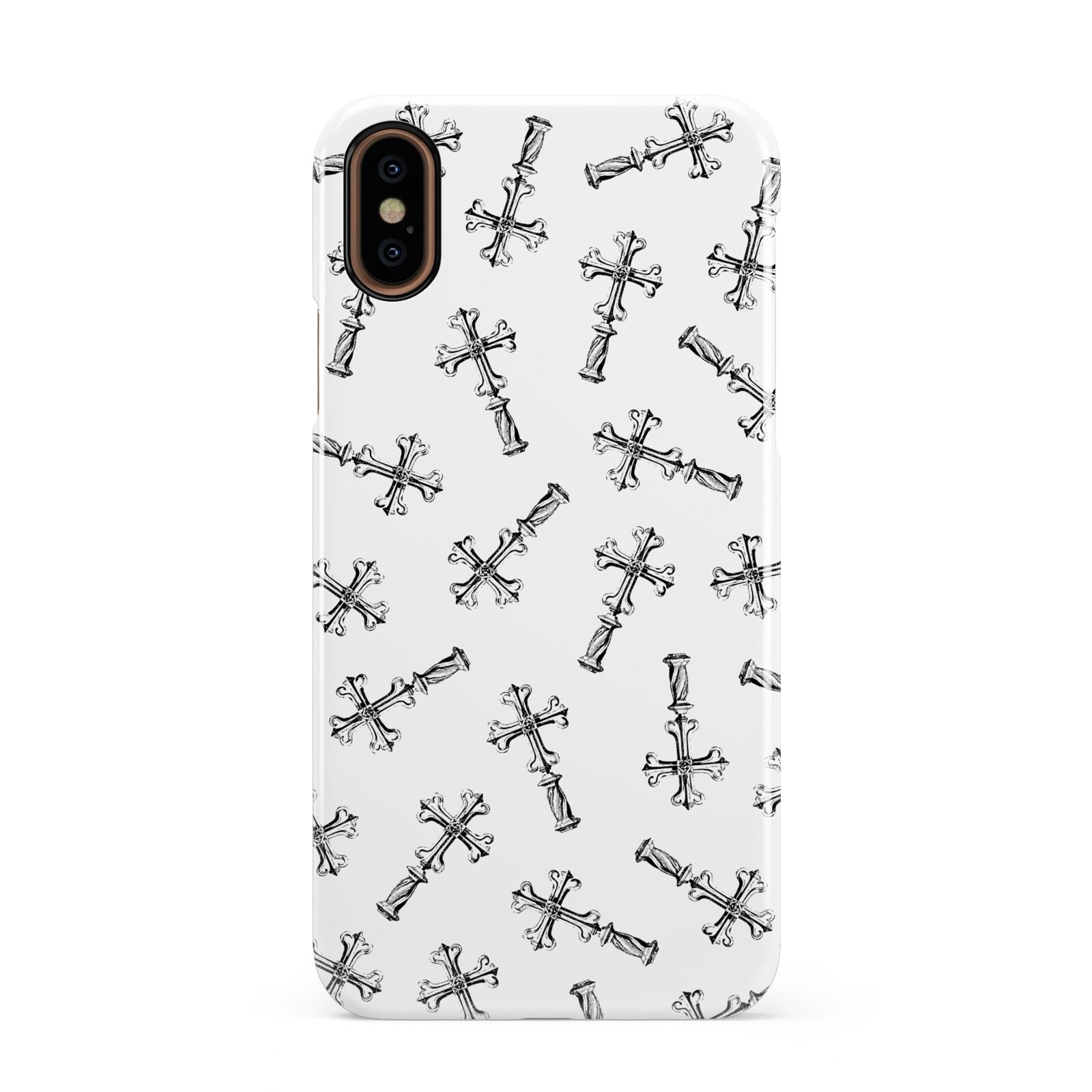 Monochrome Crosses Apple iPhone XS 3D Snap Case