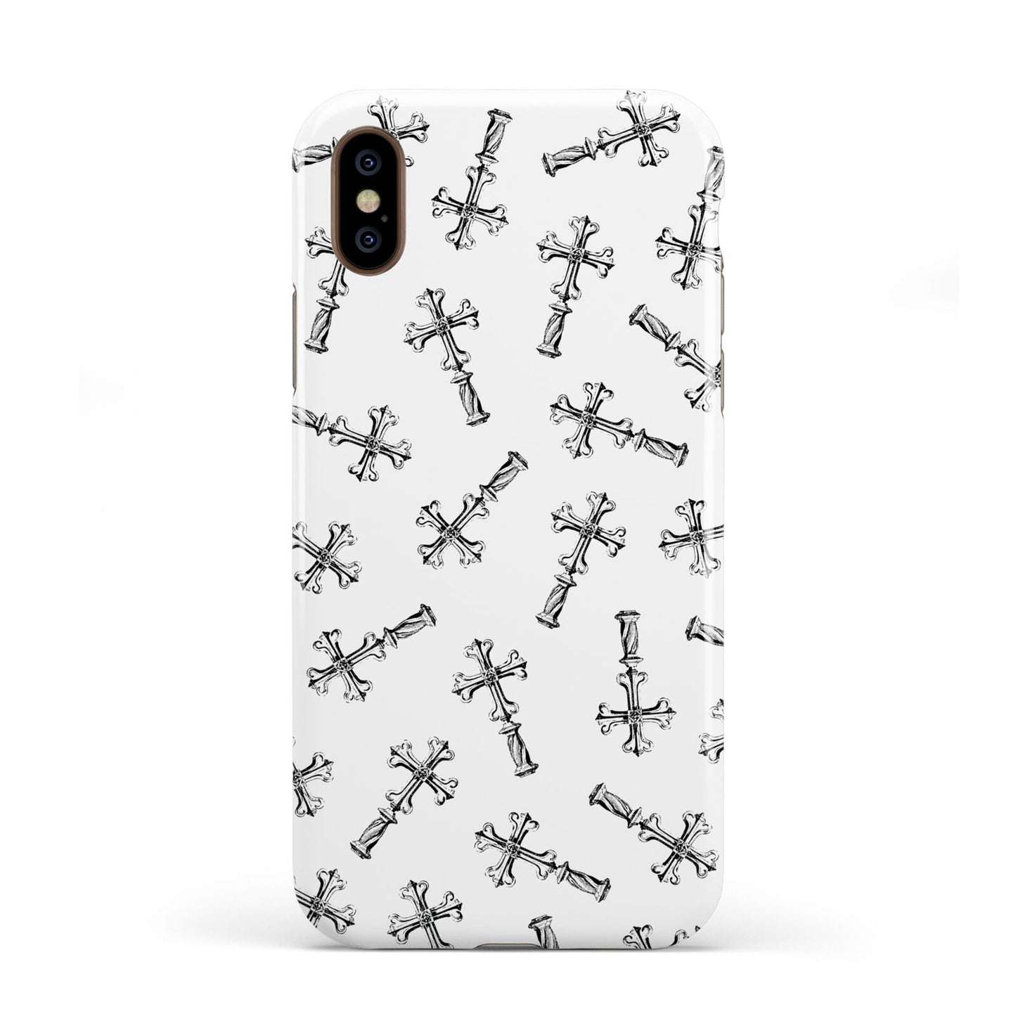 Monochrome Crosses Apple iPhone XS 3D Tough