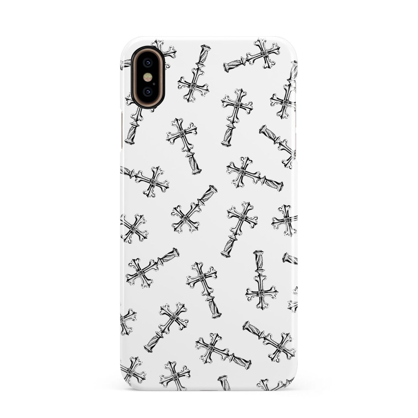 Monochrome Crosses Apple iPhone Xs Max 3D Snap Case