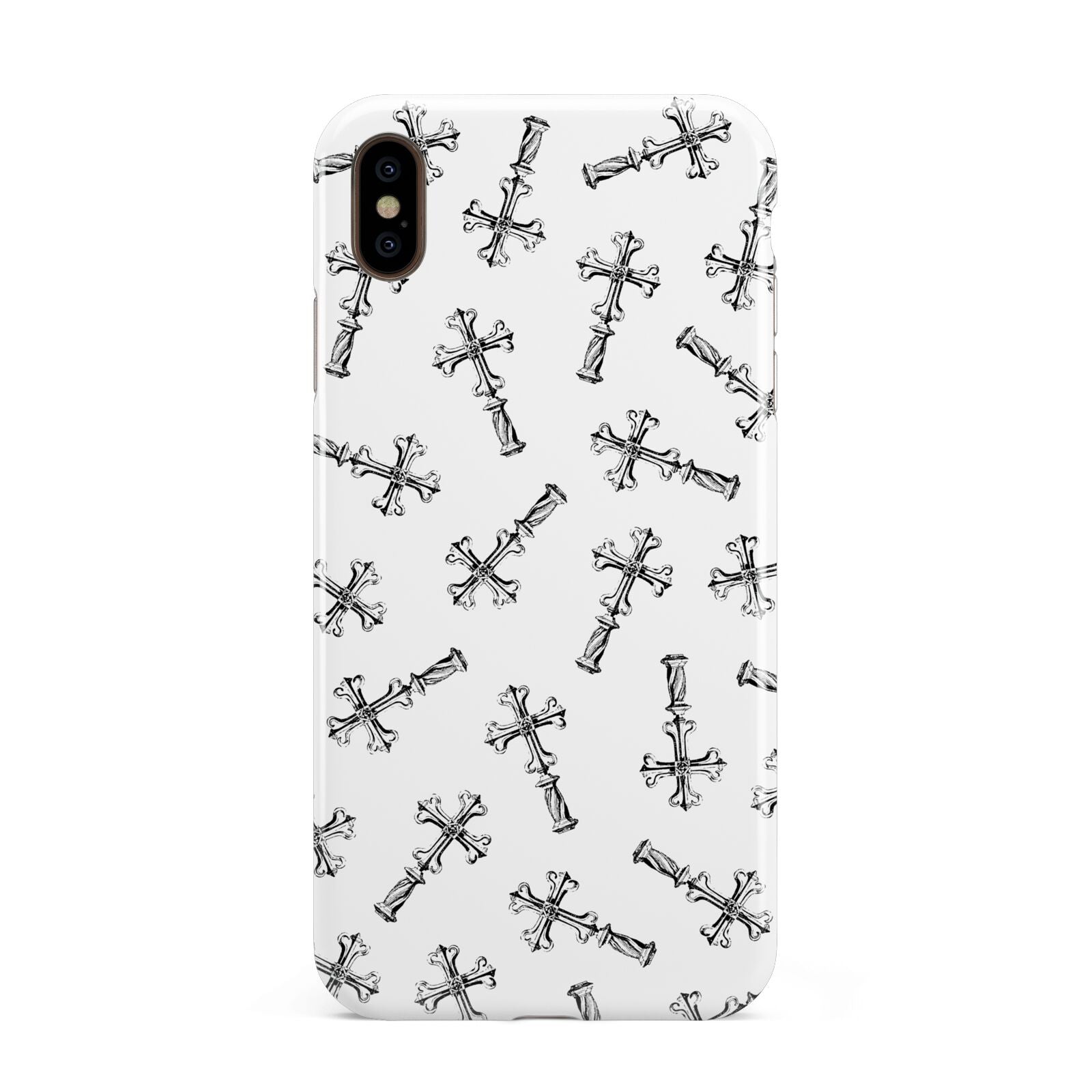 Monochrome Crosses Apple iPhone Xs Max 3D Tough Case