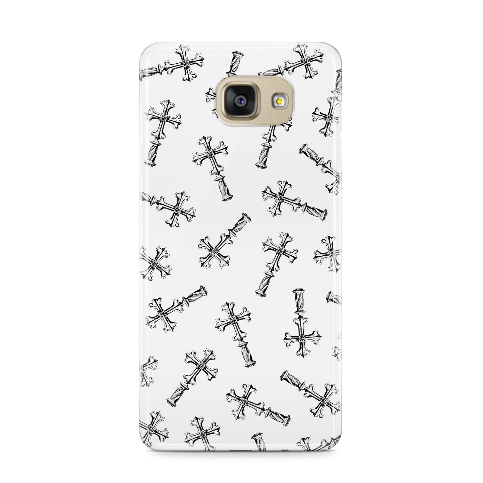 Monochrome Crosses Samsung Galaxy A9 2016 Case on gold phone