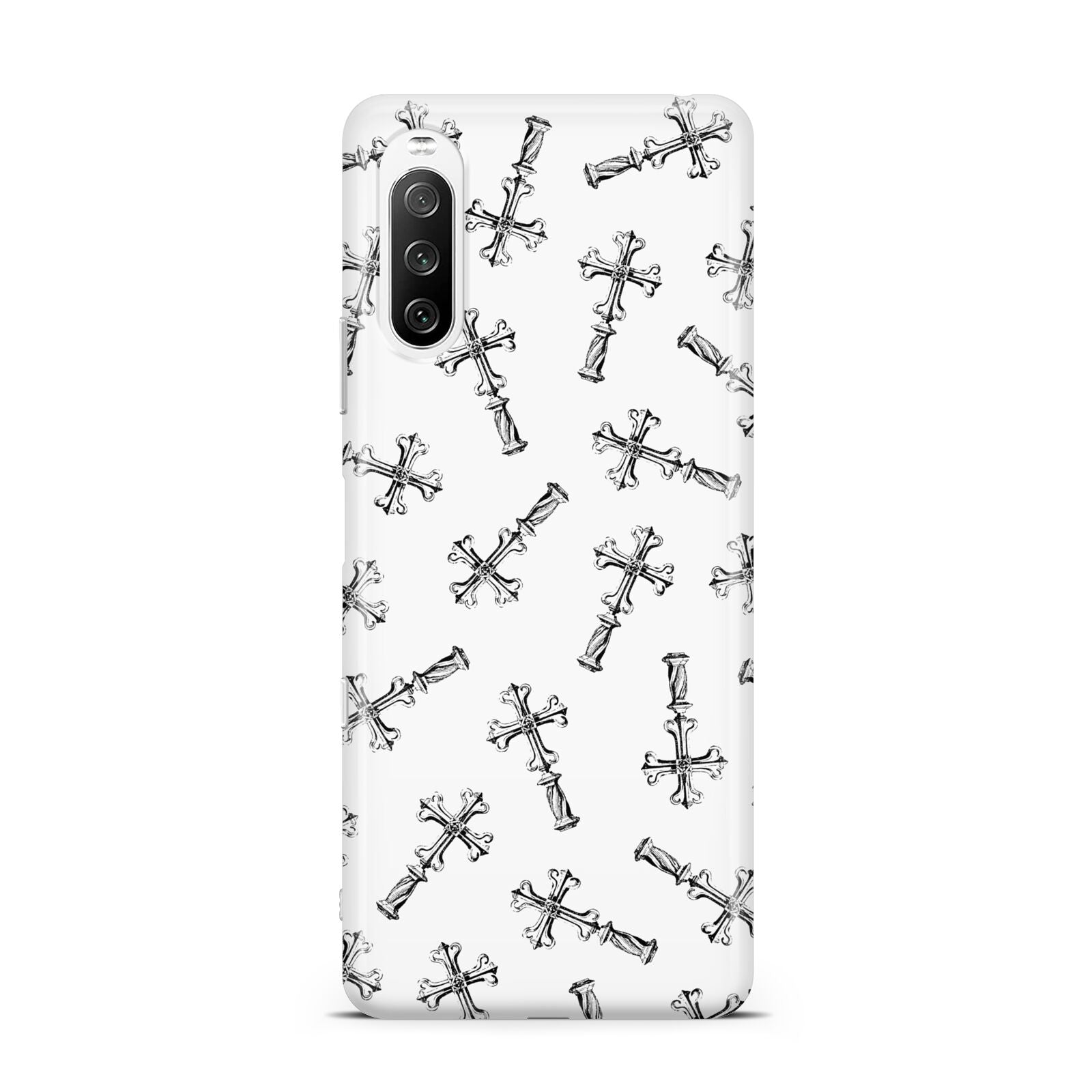 Monochrome Crosses Sony Xperia 10 III Case