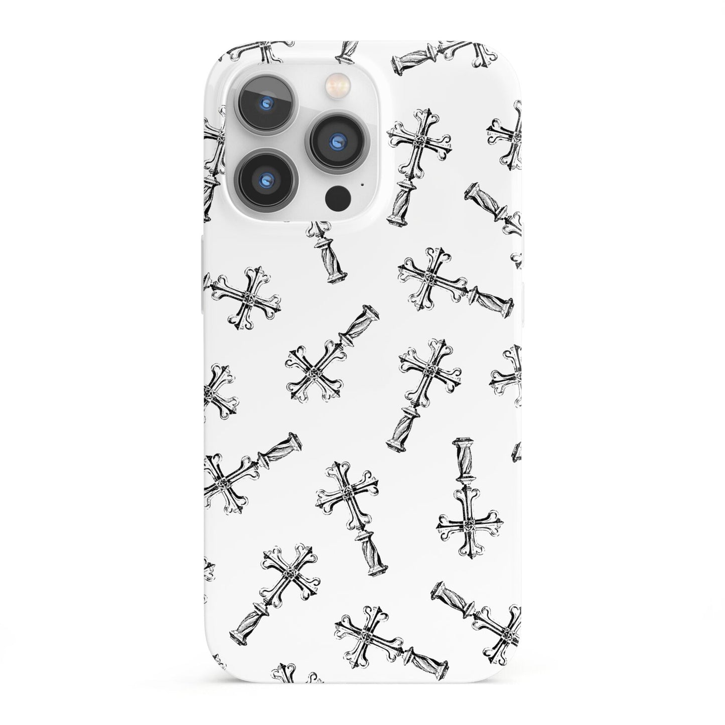 Monochrome Crosses iPhone 13 Pro Full Wrap 3D Snap Case