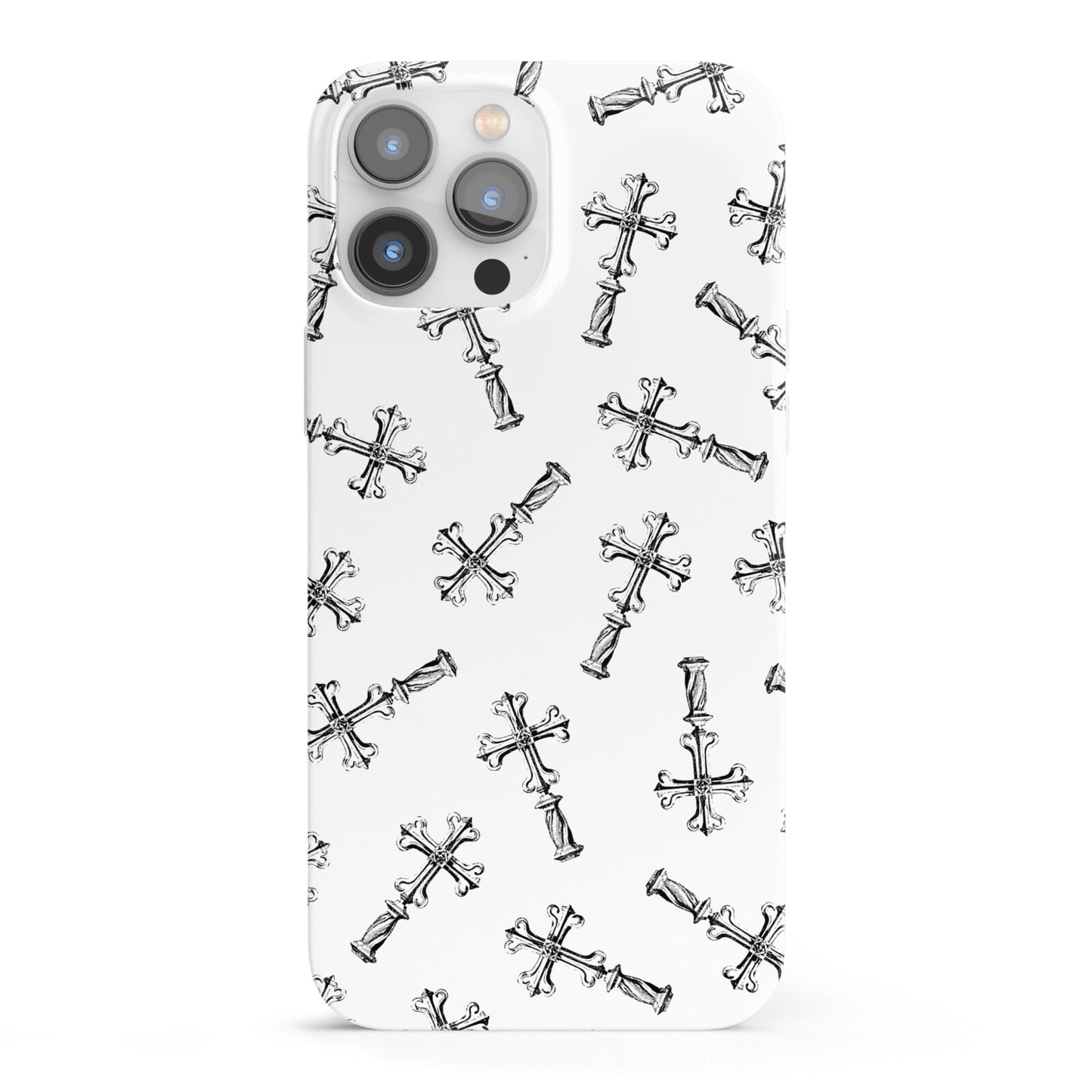 Monochrome Crosses iPhone 13 Pro Max Full Wrap 3D Snap Case