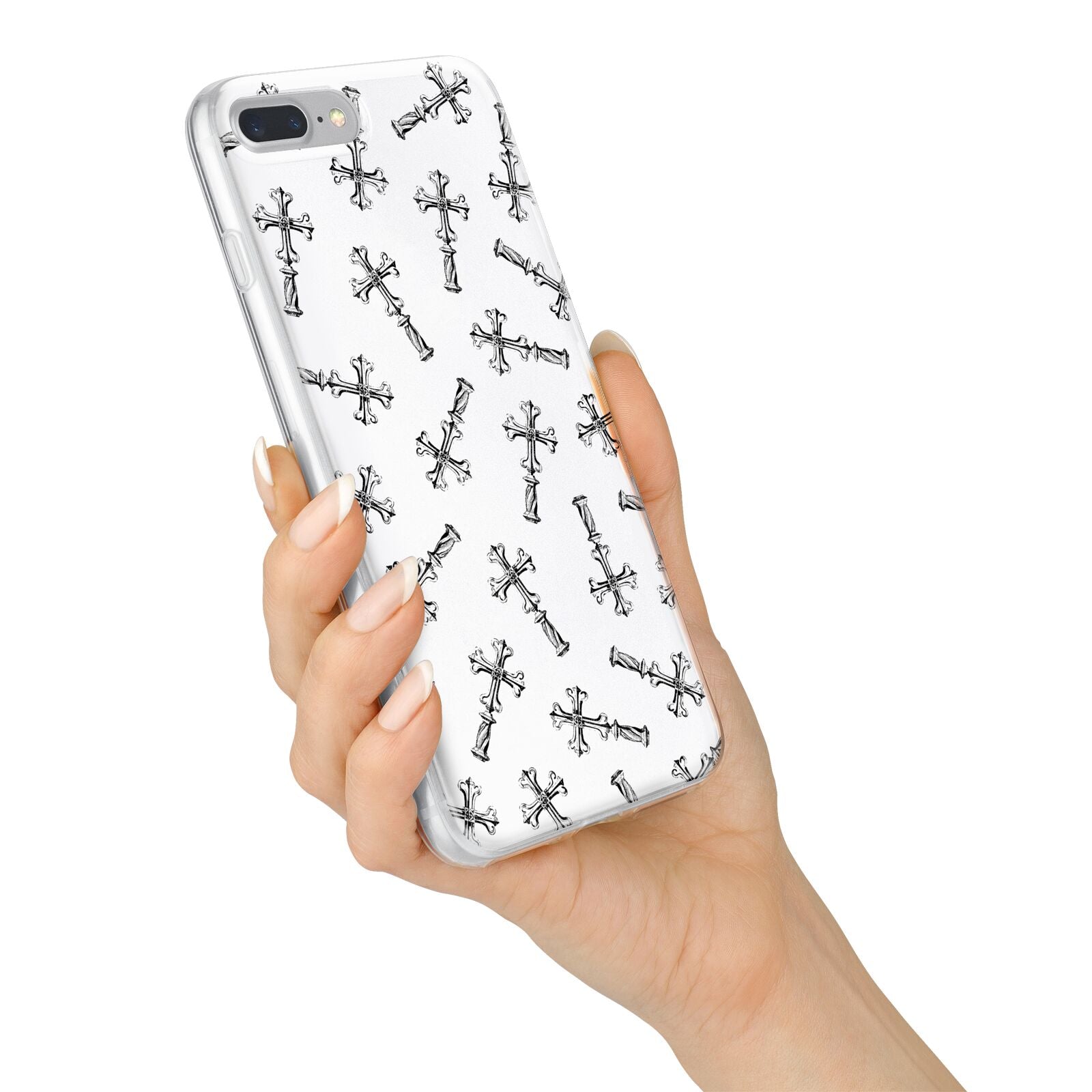 Monochrome Crosses iPhone 7 Plus Bumper Case on Silver iPhone Alternative Image