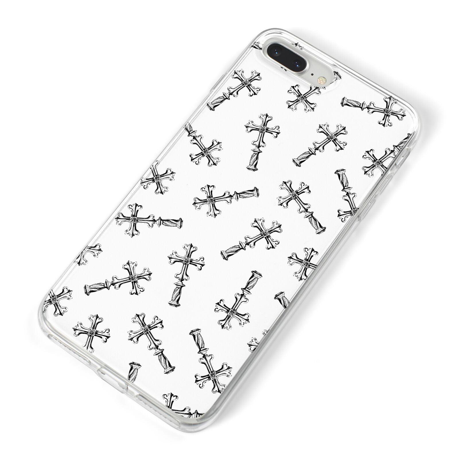 Monochrome Crosses iPhone 8 Plus Bumper Case on Silver iPhone Alternative Image