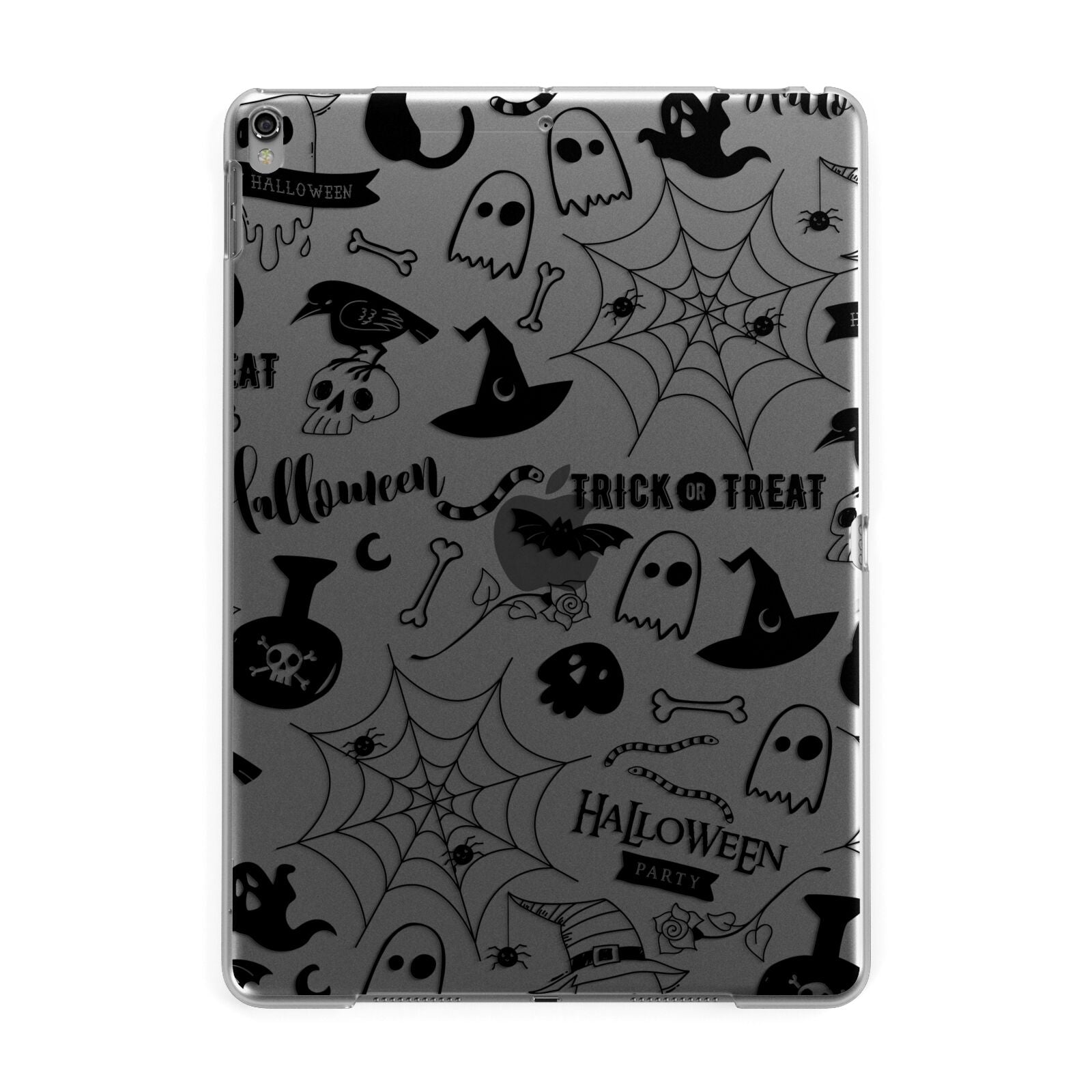 Monochrome Halloween Illustrations Apple iPad Grey Case