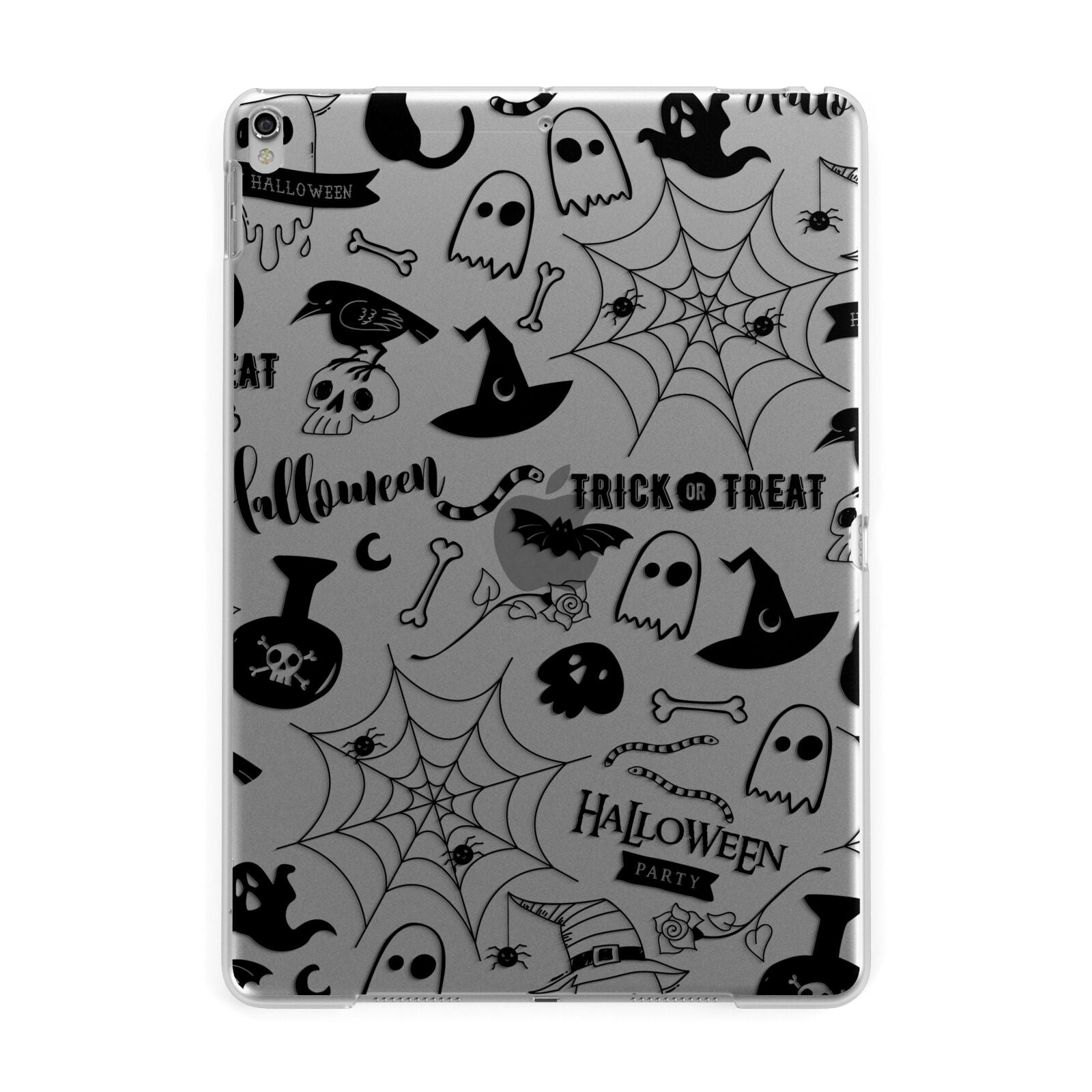 Monochrome Halloween Illustrations Apple iPad Silver Case