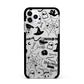 Monochrome Halloween Illustrations Apple iPhone 11 Pro Max in Silver with Black Impact Case