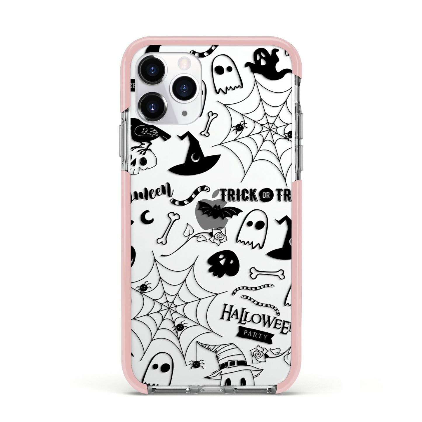 Monochrome Halloween Illustrations Apple iPhone 11 Pro in Silver with Pink Impact Case