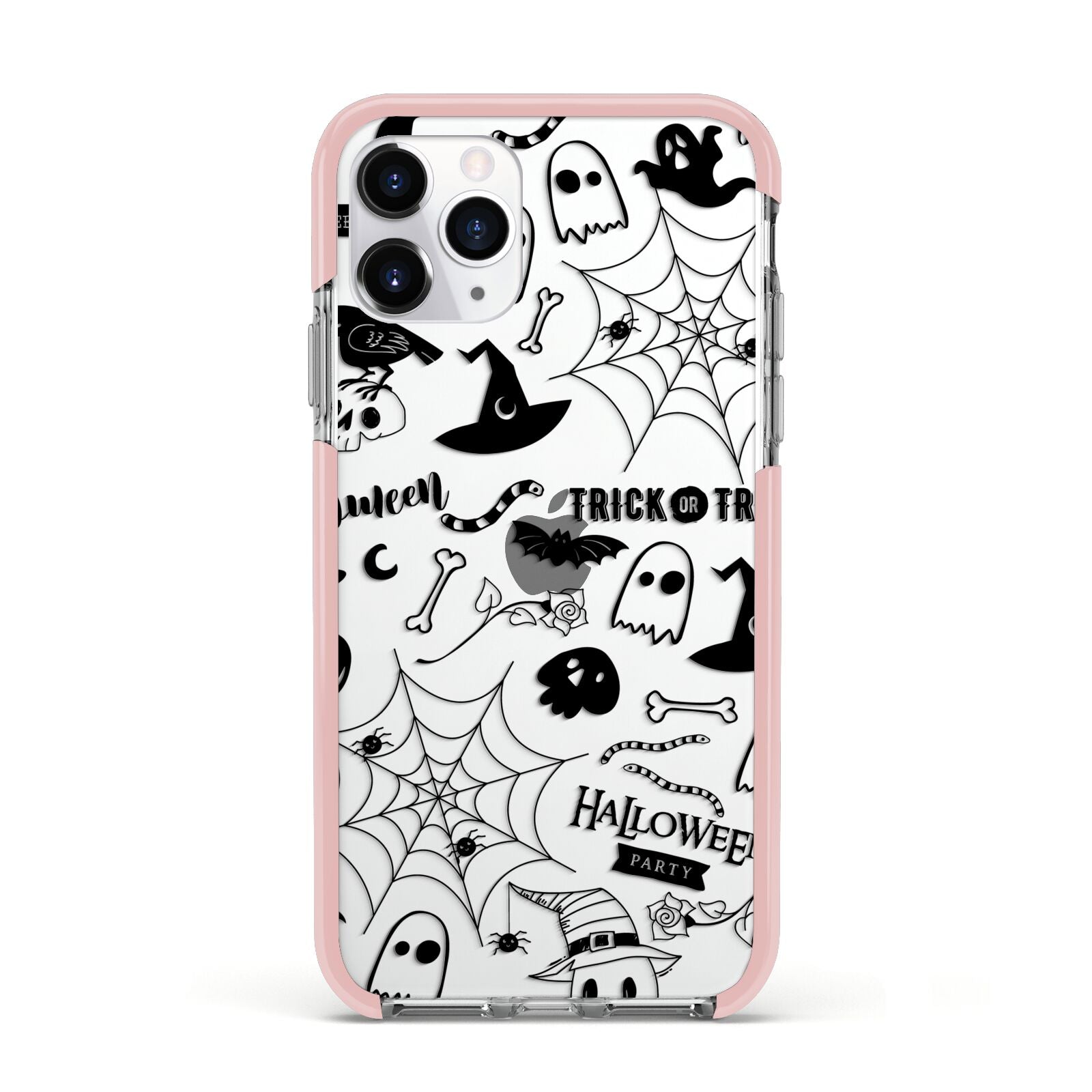 Monochrome Halloween Illustrations Apple iPhone 11 Pro in Silver with Pink Impact Case