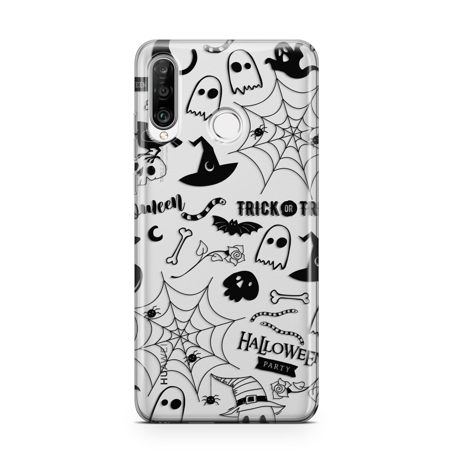 Monochrome Halloween Illustrations Huawei P30 Lite Phone Case