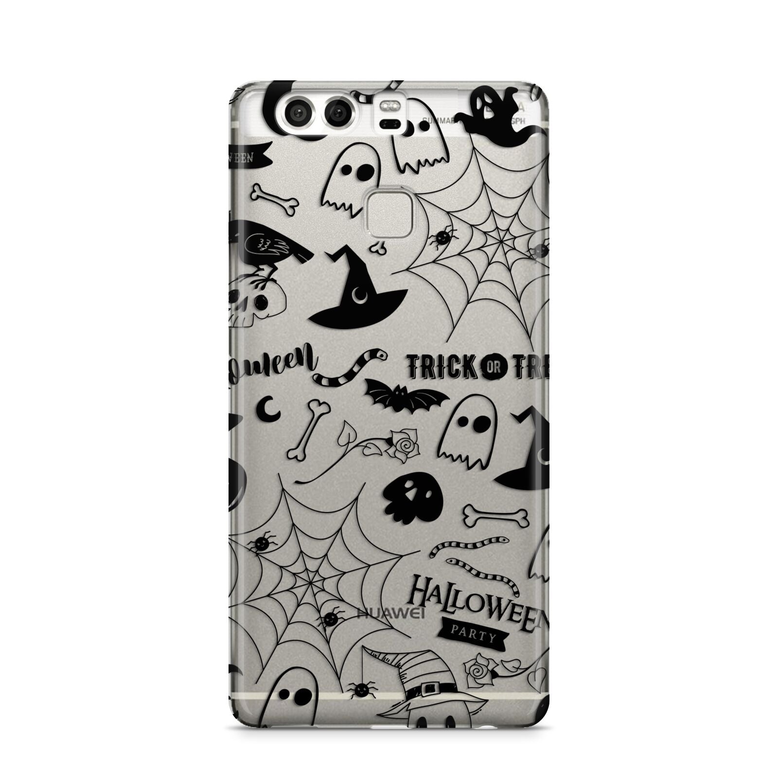 Monochrome Halloween Illustrations Huawei P9 Case