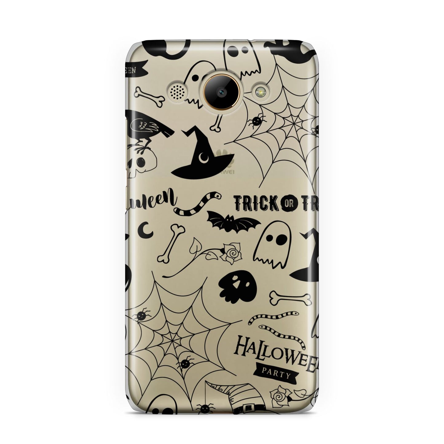 Monochrome Halloween Illustrations Huawei Y3 2017