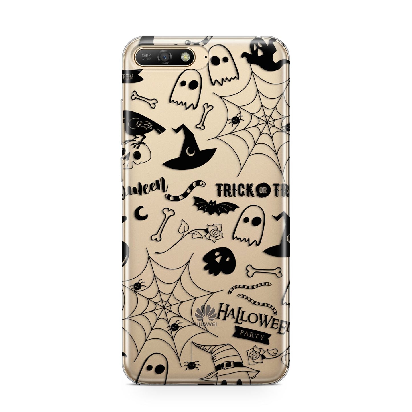 Monochrome Halloween Illustrations Huawei Y6 2018