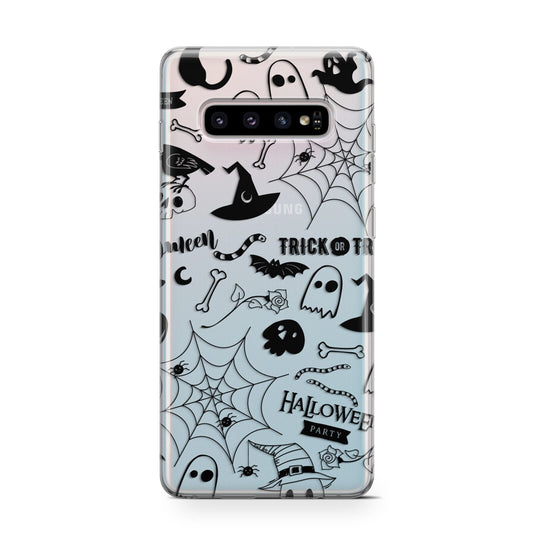 Monochrome Halloween Illustrations Protective Samsung Galaxy Case