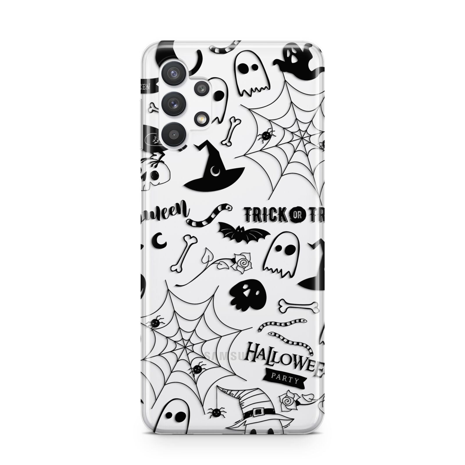 Monochrome Halloween Illustrations Samsung A32 5G Case