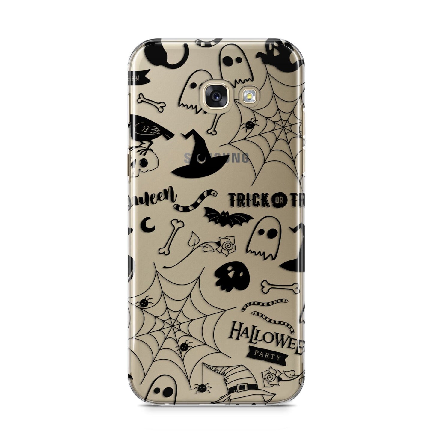 Monochrome Halloween Illustrations Samsung Galaxy A5 2017 Case on gold phone