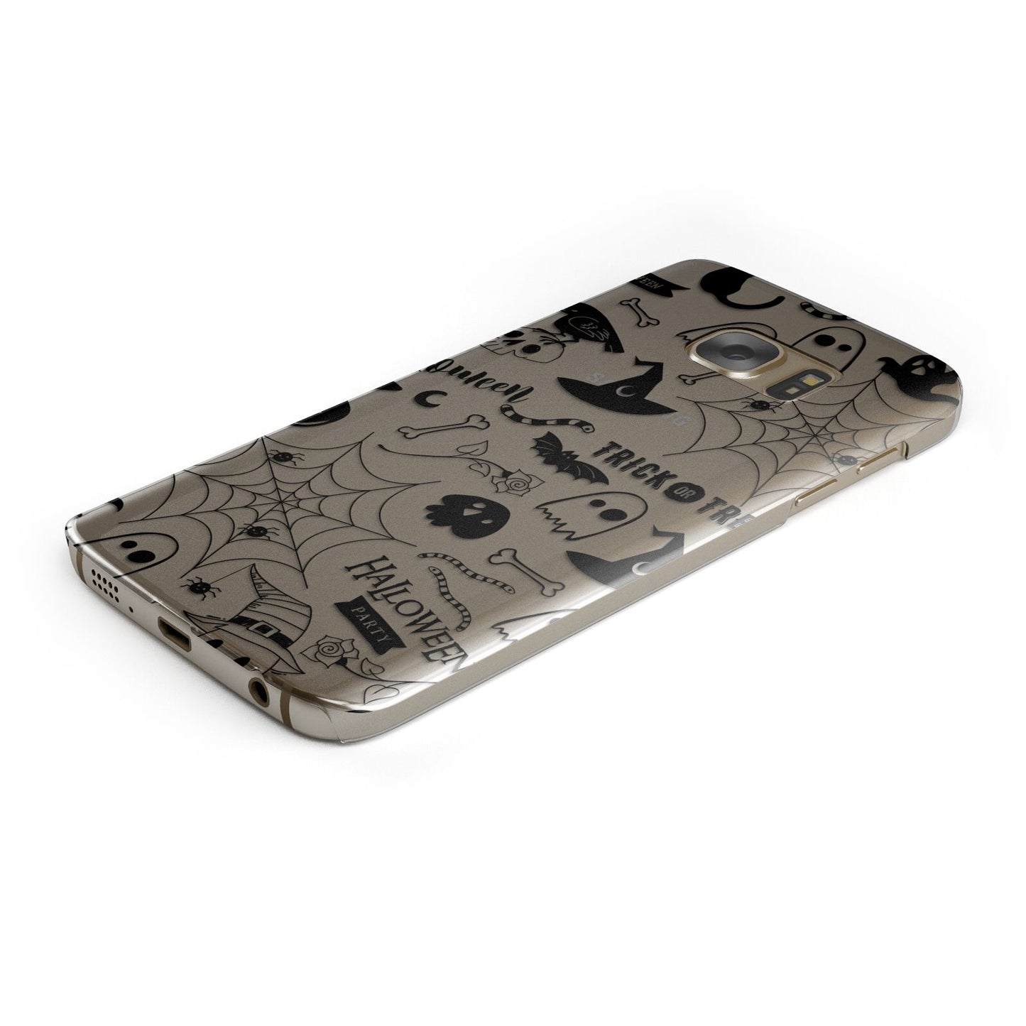 Monochrome Halloween Illustrations Samsung Galaxy Case Bottom Cutout