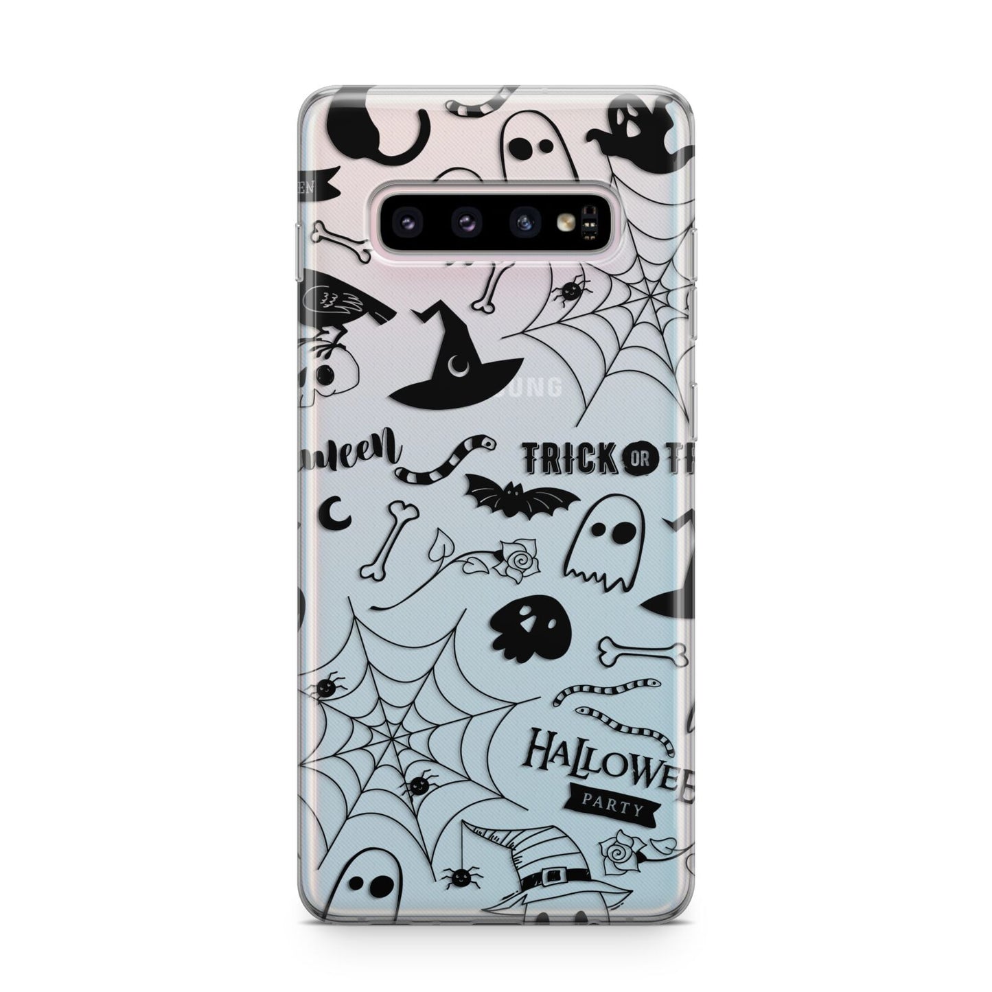 Monochrome Halloween Illustrations Samsung Galaxy S10 Plus Case