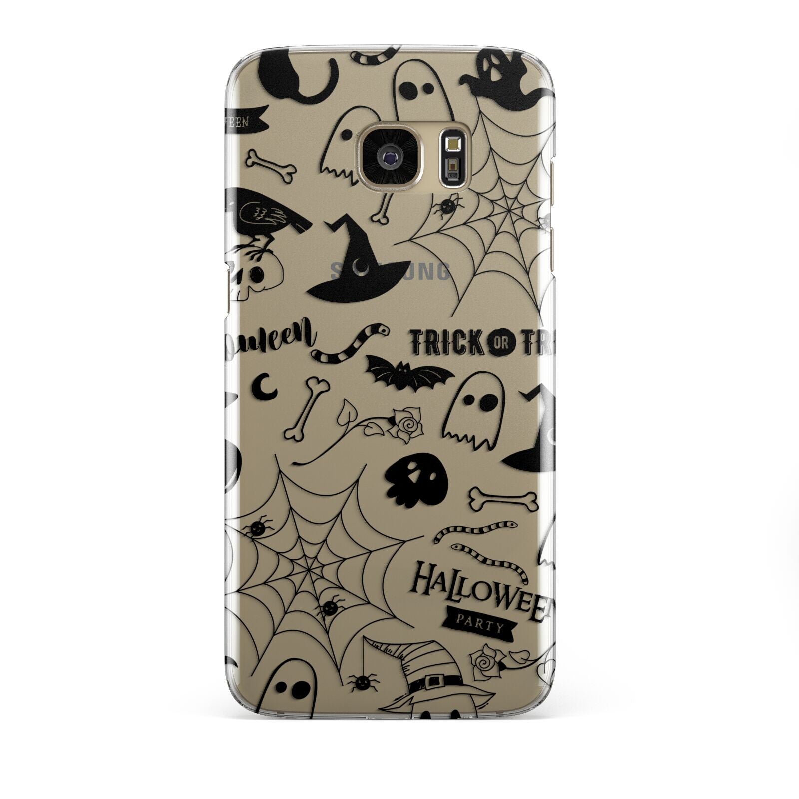 Monochrome Halloween Illustrations Samsung Galaxy S7 Edge Case