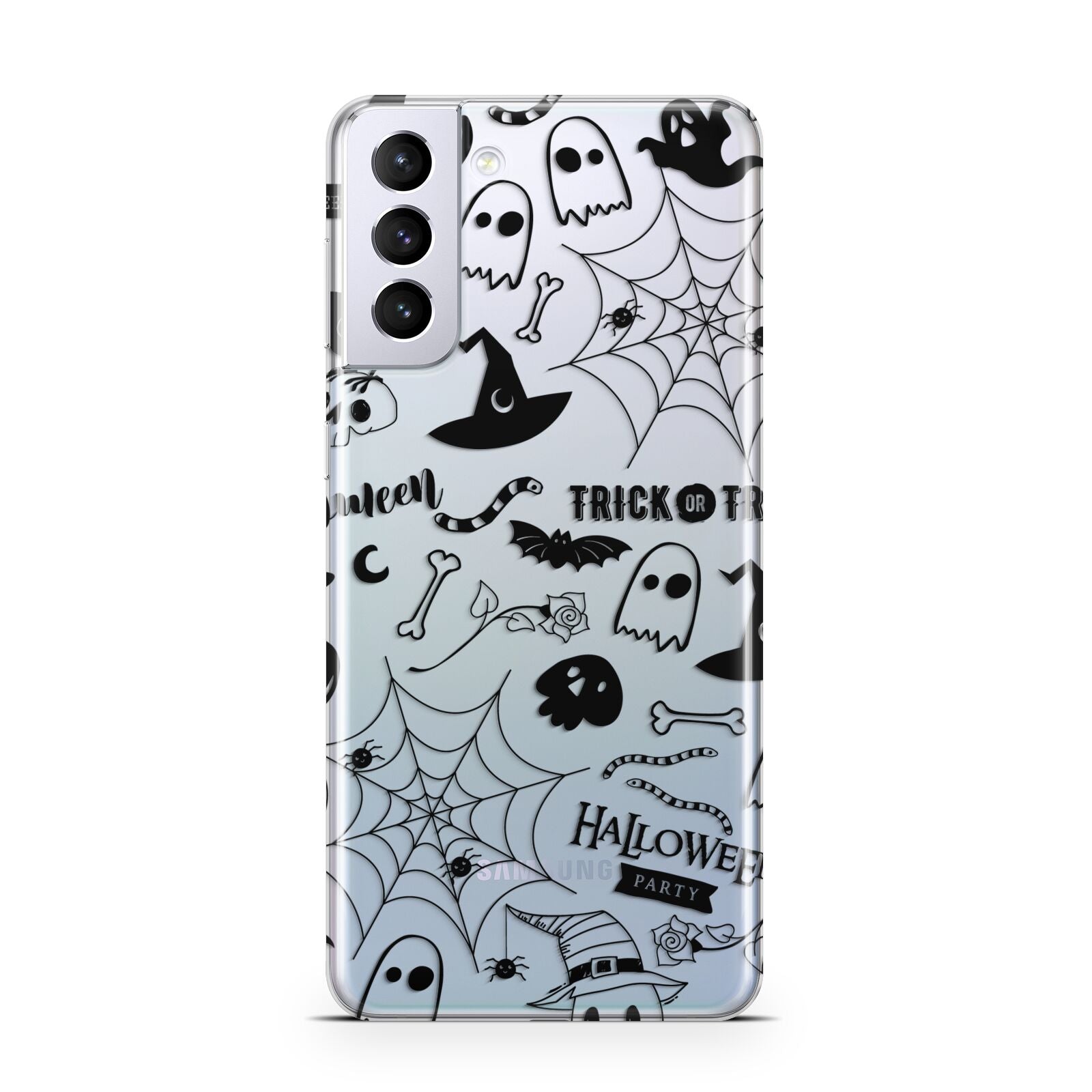 Monochrome Halloween Illustrations Samsung S21 Plus Case