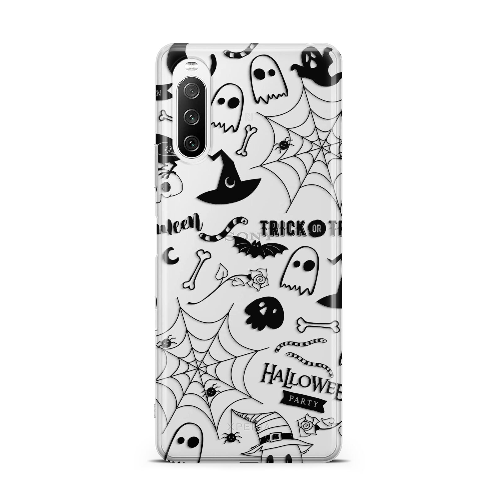 Monochrome Halloween Illustrations Sony Xperia 10 III Case