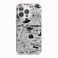 Monochrome Halloween Illustrations iPhone 13 Pro TPU Impact Case with Pink Edges