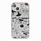 Monochrome Halloween Illustrations iPhone 13 TPU Impact Case with Pink Edges