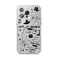 Monochrome Halloween Illustrations iPhone 14 Pro Max Clear Tough Case Silver