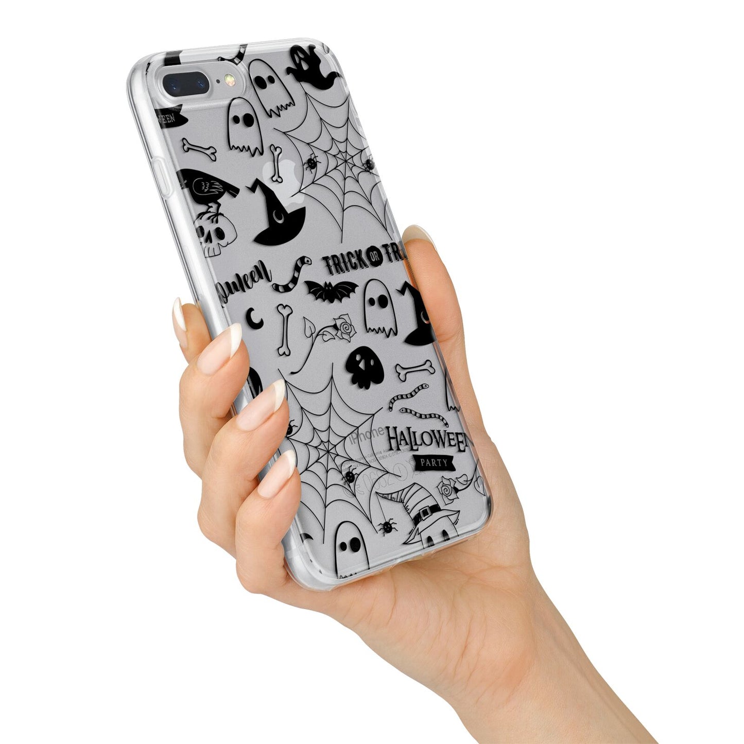 Monochrome Halloween Illustrations iPhone 7 Plus Bumper Case on Silver iPhone Alternative Image