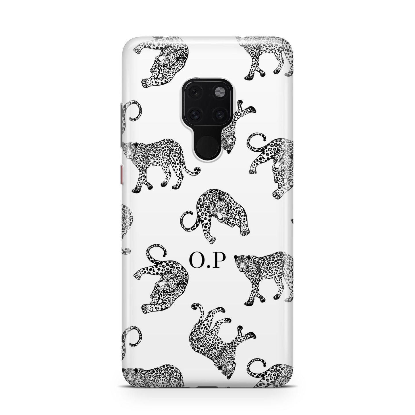 Monochrome Leopard Print Personalised Huawei Mate 20 Phone Case