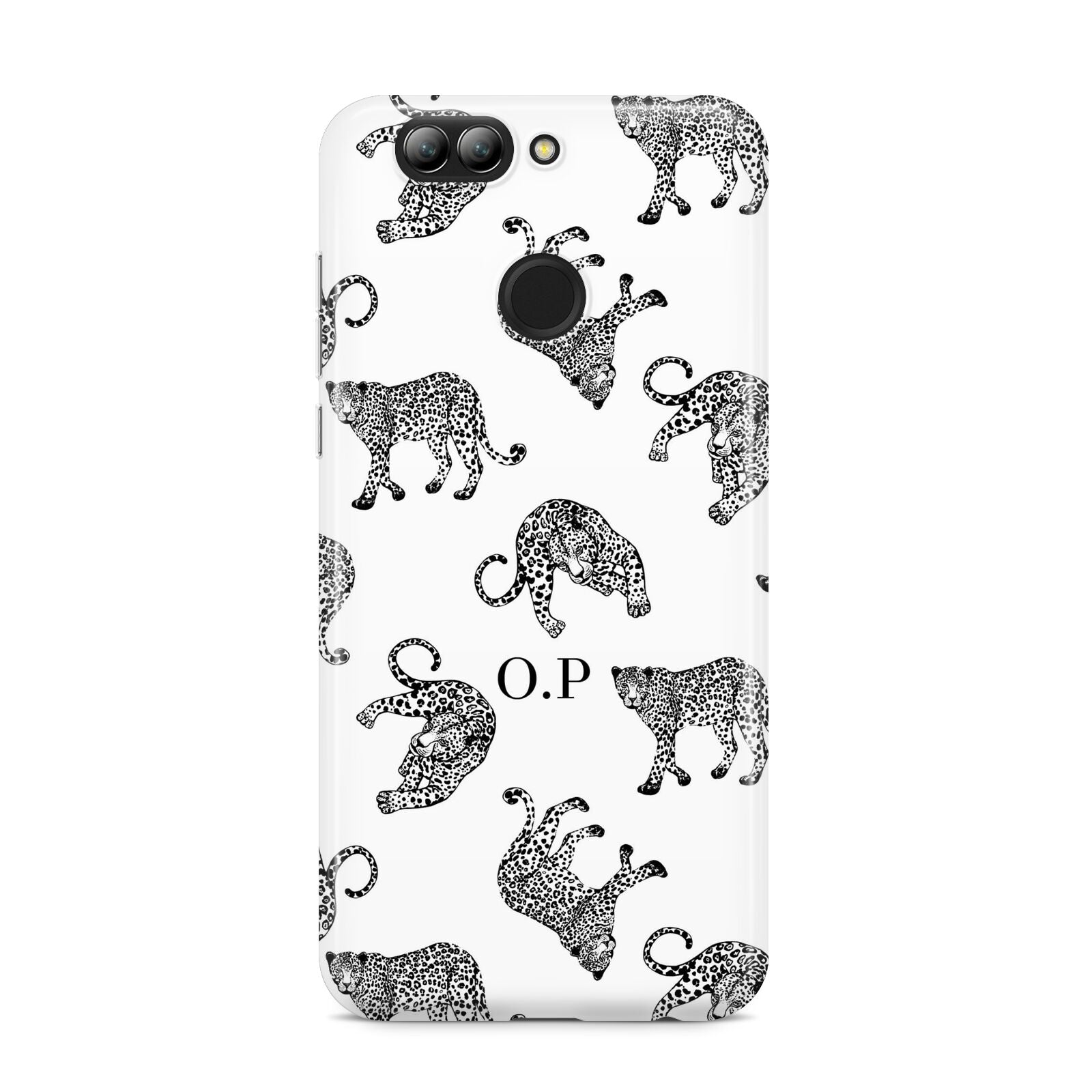 Monochrome Leopard Print Personalised Huawei Nova 2s Phone Case