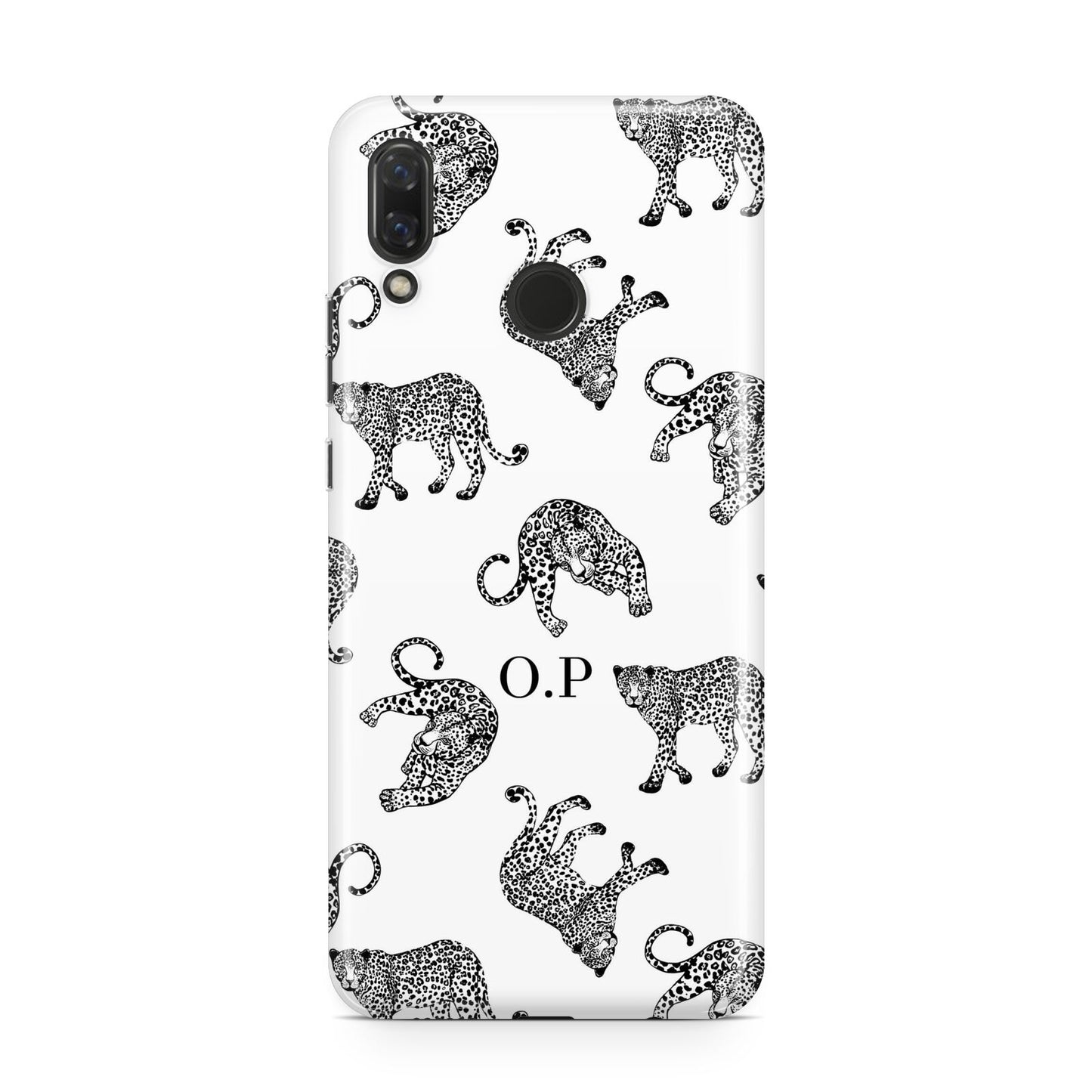 Monochrome Leopard Print Personalised Huawei Nova 3 Phone Case