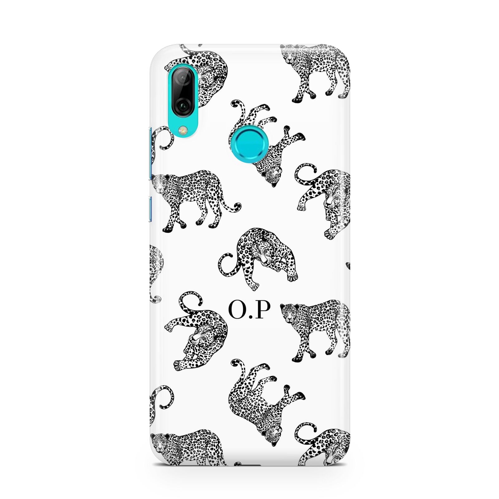 Monochrome Leopard Print Personalised Huawei P Smart 2019 Case