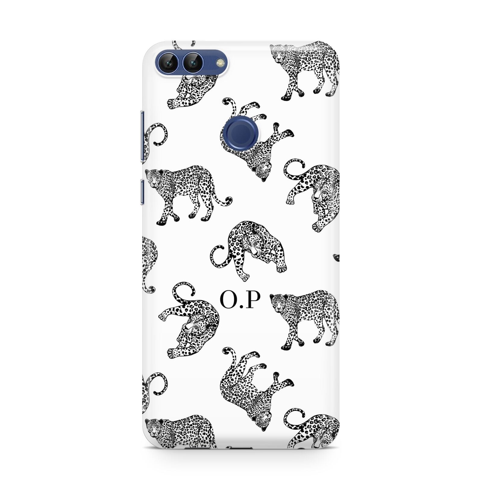 Monochrome Leopard Print Personalised Huawei P Smart Case