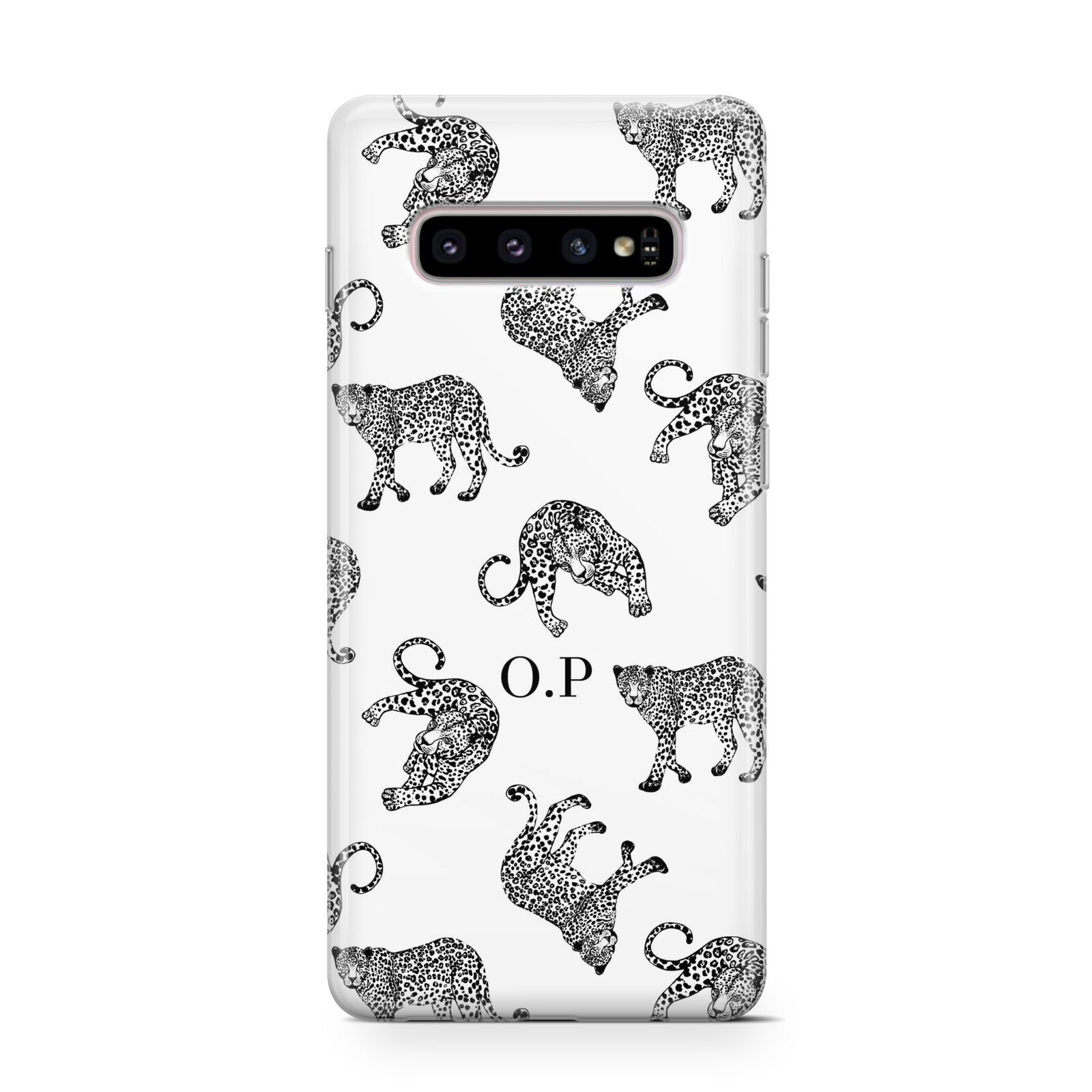 Monochrome Leopard Print Personalised Protective Samsung Galaxy Case