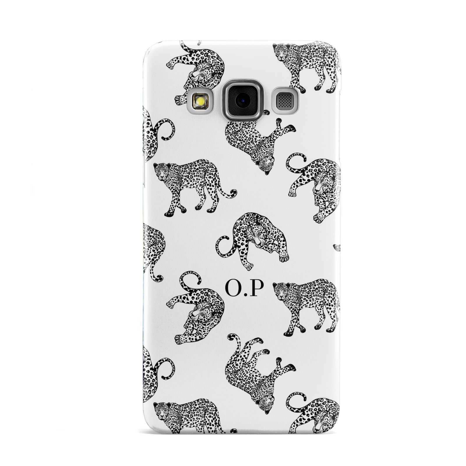 Monochrome Leopard Print Personalised Samsung Galaxy A3 Case