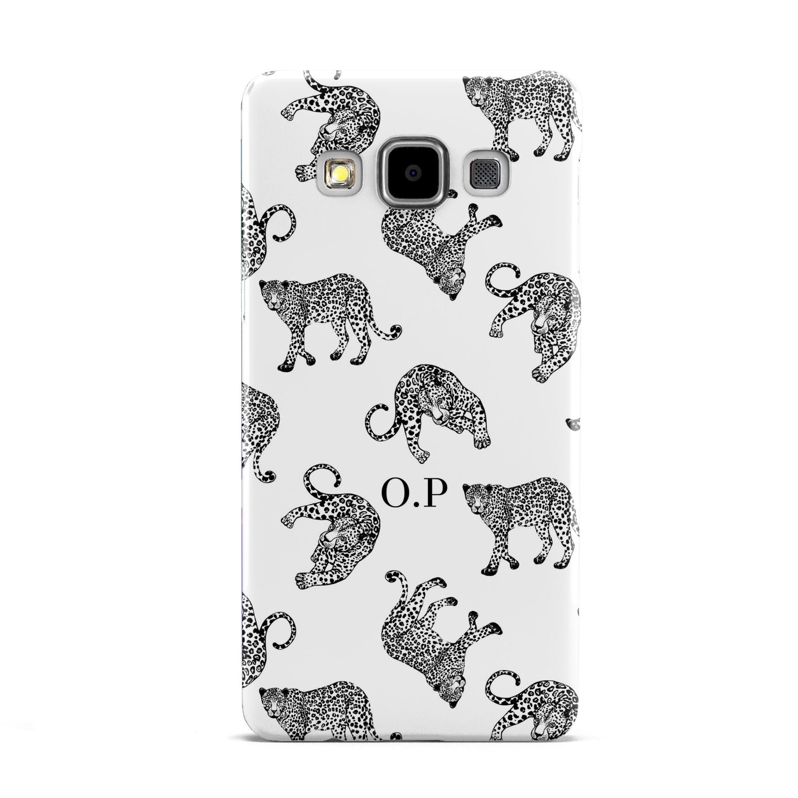 Monochrome Leopard Print Personalised Samsung Galaxy A5 Case