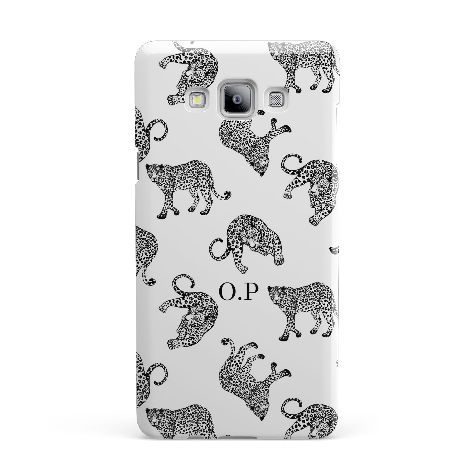 Monochrome Leopard Print Personalised Samsung Galaxy A7 2015 Case