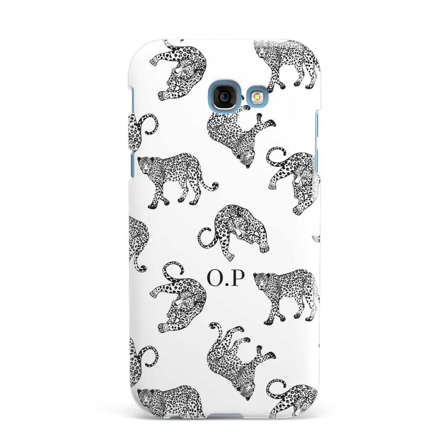 Monochrome Leopard Print Personalised Samsung Galaxy A7 2017 Case