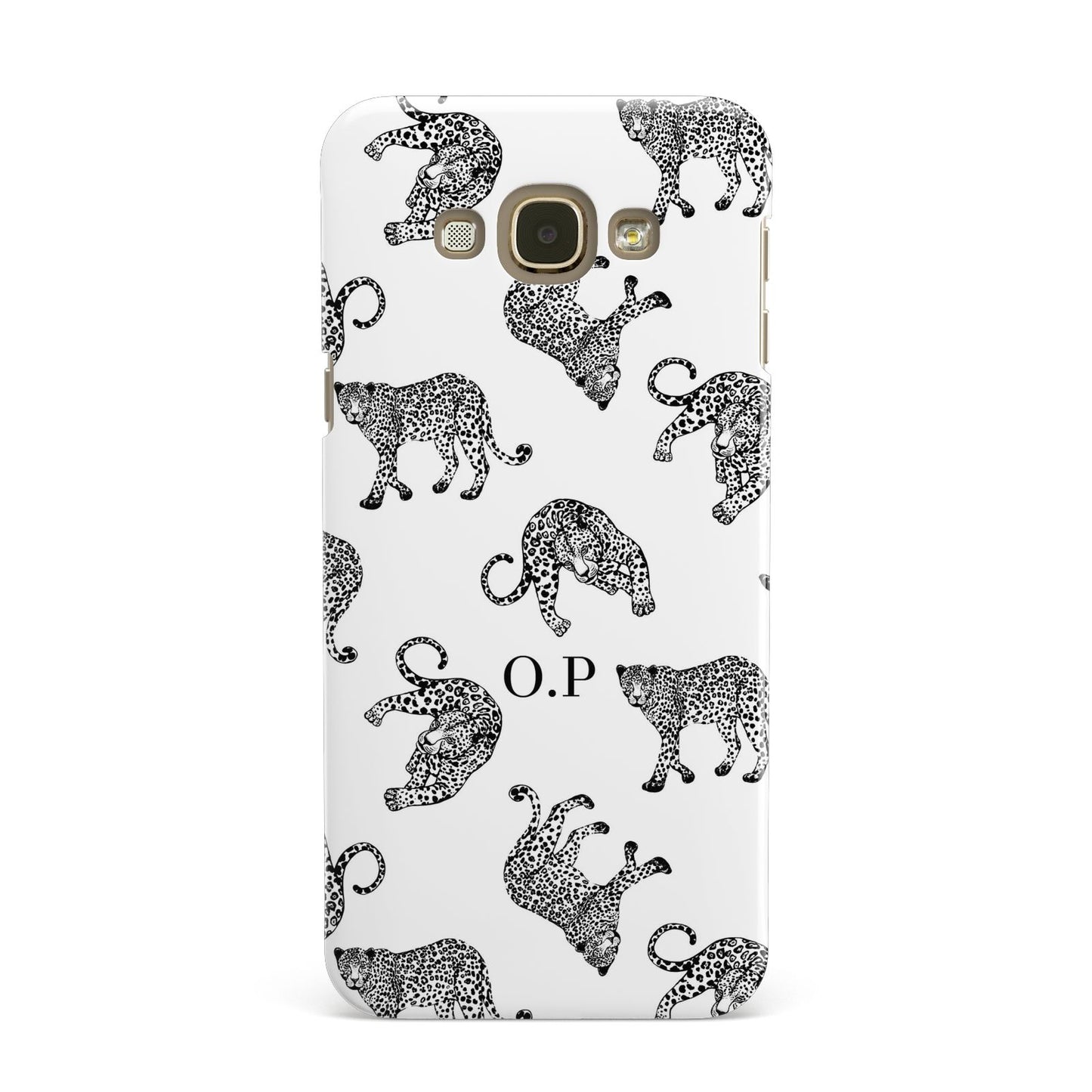 Monochrome Leopard Print Personalised Samsung Galaxy A8 Case