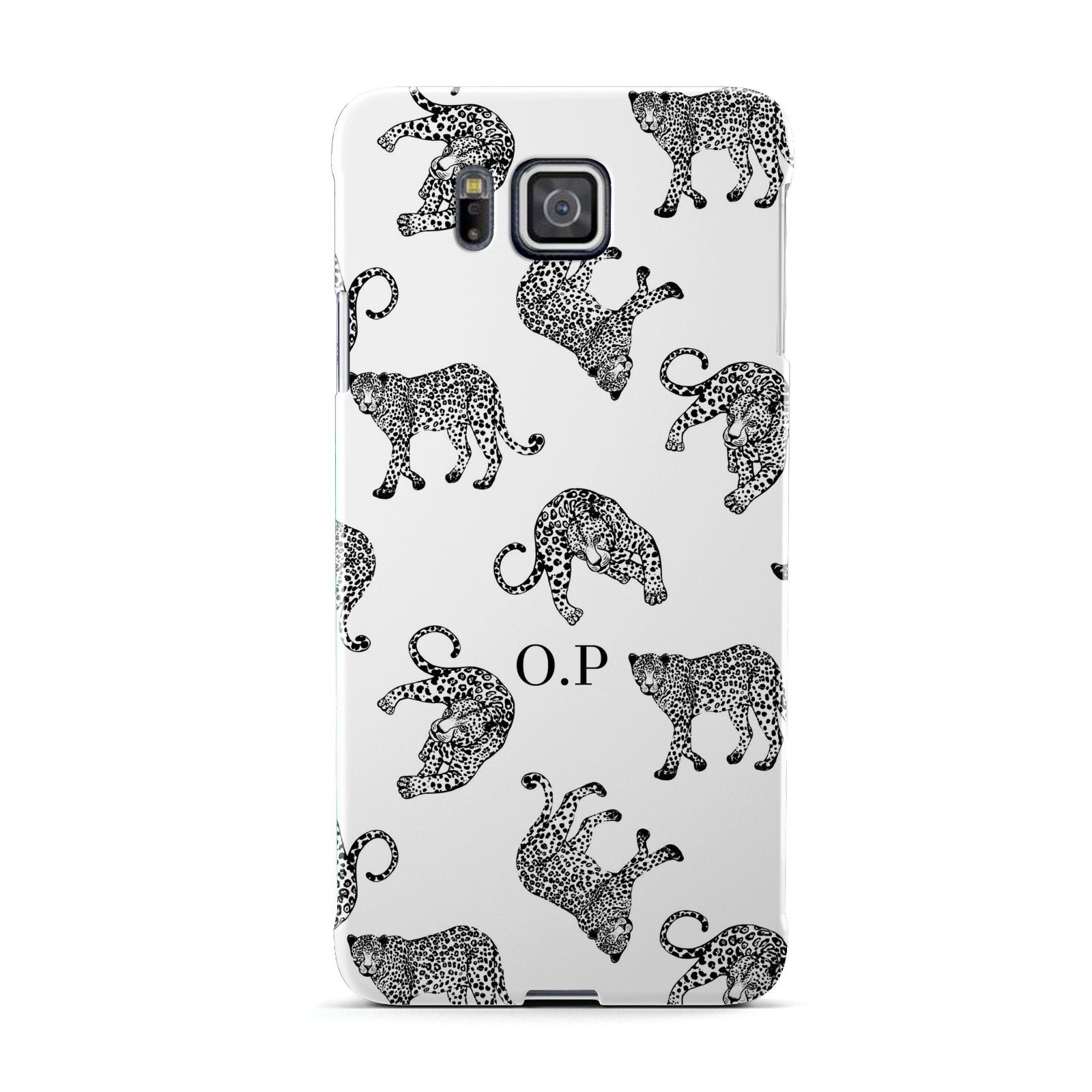 Monochrome Leopard Print Personalised Samsung Galaxy Alpha Case