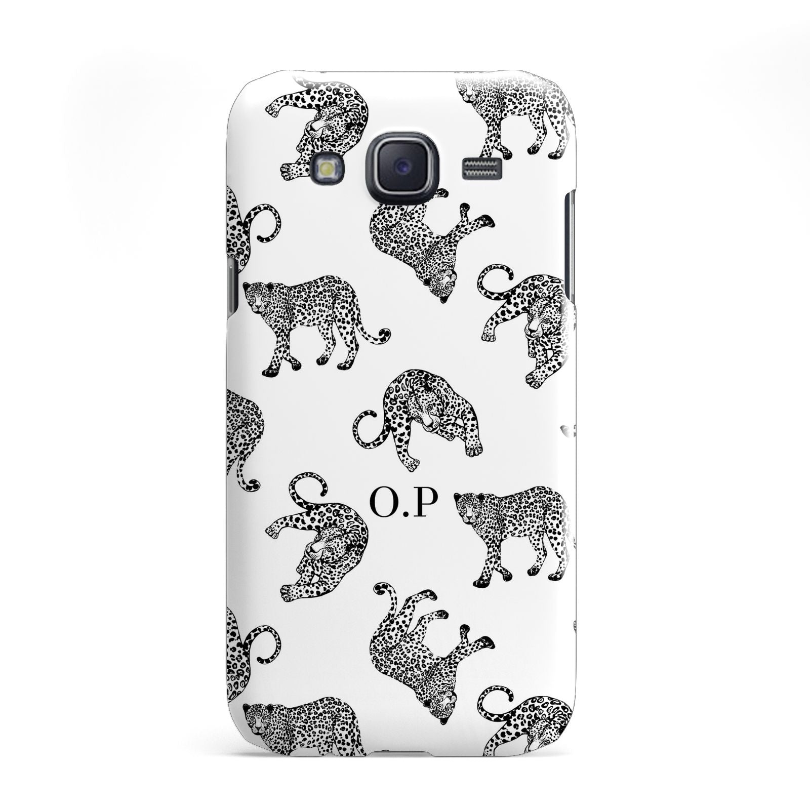 Monochrome Leopard Print Personalised Samsung Galaxy J5 Case