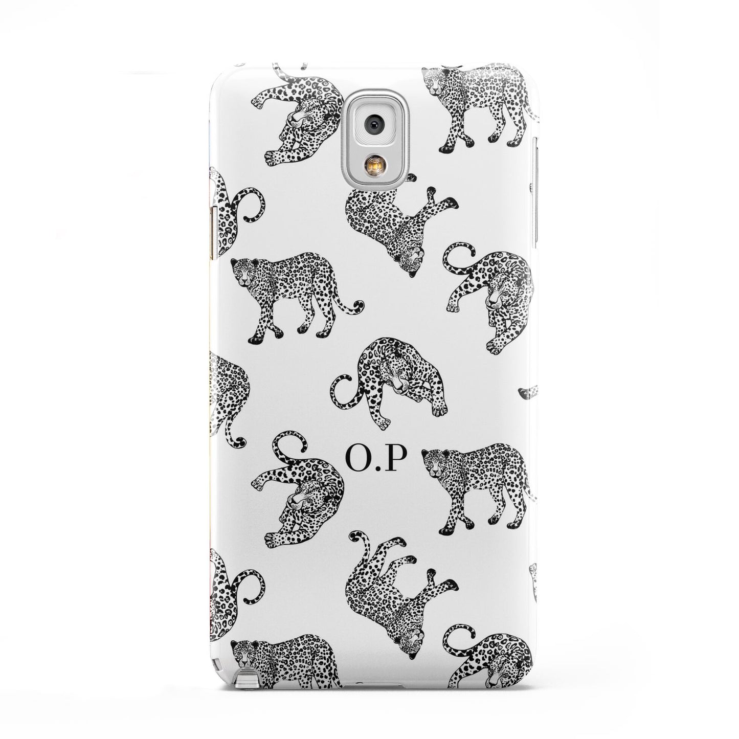 Monochrome Leopard Print Personalised Samsung Galaxy Note 3 Case