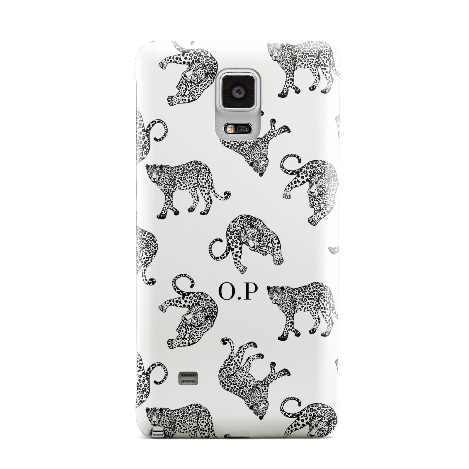 Monochrome Leopard Print Personalised Samsung Galaxy Note 4 Case