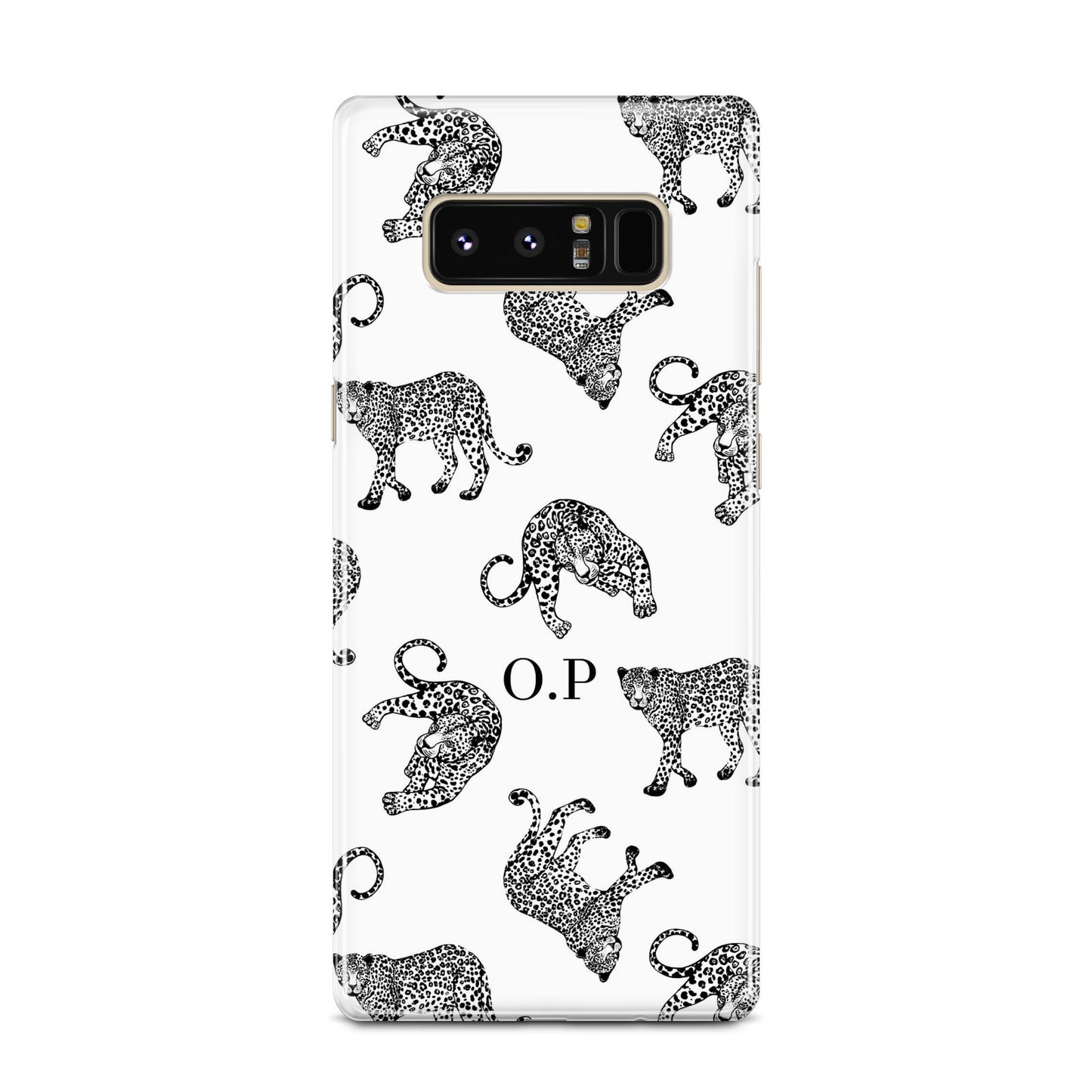 Monochrome Leopard Print Personalised Samsung Galaxy Note 8 Case