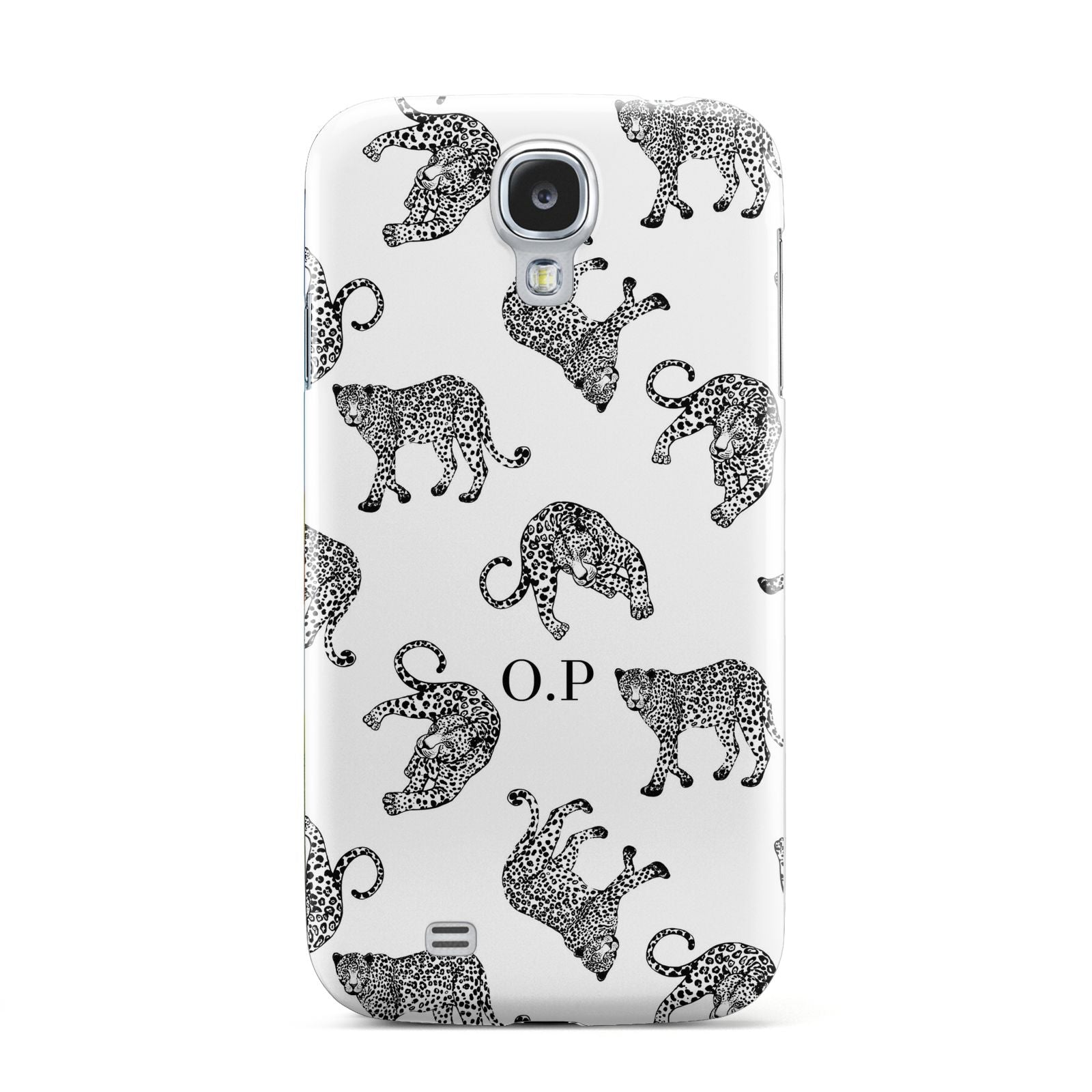 Monochrome Leopard Print Personalised Samsung Galaxy S4 Case