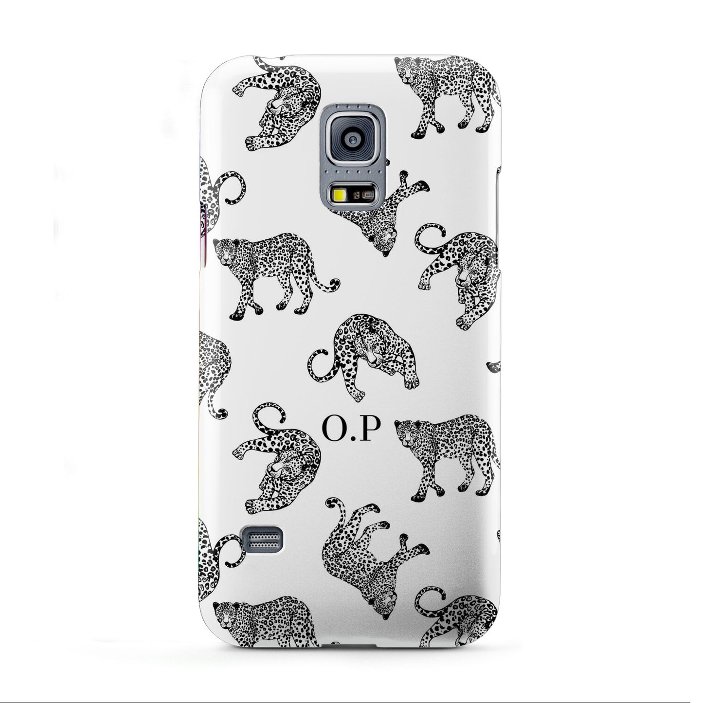 Monochrome Leopard Print Personalised Samsung Galaxy S5 Mini Case